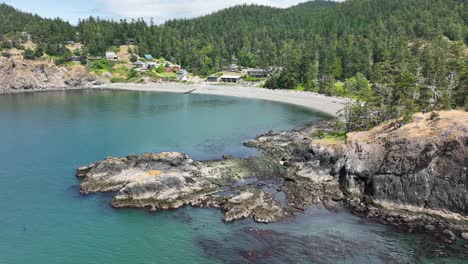 Drone-shot-of-the-protected-tidal-pool-area-at-Rosario-Beach-in-Washington-State
