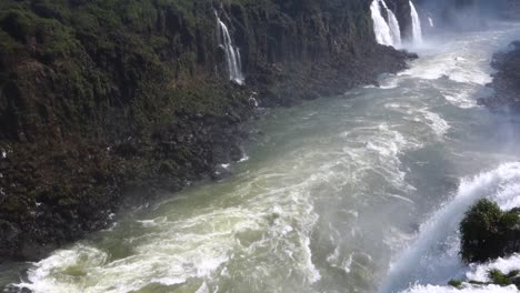 Huge-river-canyon-at-Iguacu-river,-in-Brazil-Argentina-border