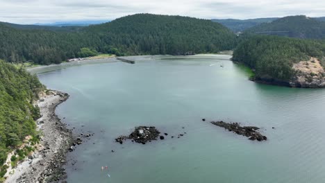 Aerial-view-of-Bowman-Bay-on-an-overcast-day-in-the-PNW