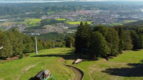 Mariborsko-Pohorje,-popular-hiking-destination-in-summer-and-skiing-in-winter,-cable-cars-connection-the-city-of-Maribor,-Slovenia