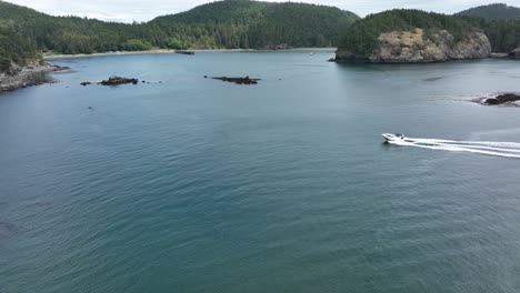 Aerial-view-of-a-high-speed-motorboat-jetting-through-Bowman-Bay-in-the-Deception-Pass-State-Park