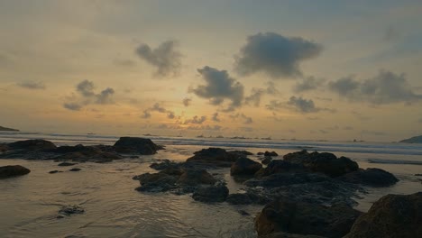 Timelapse-of-a-sunset-at-Playa-Tamarindo,-Costa-Rica,-famous-surfer-spot