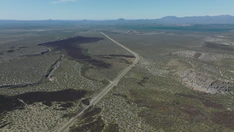 Highway-Interstate-Road-in-Mexico-Desert,-Aerial-Drone-Flight