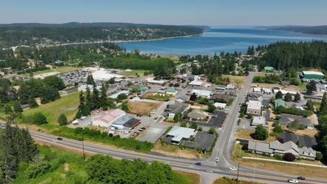 Aerial-view-of-Freeland,-Washington-on-a-nice-sunny-day