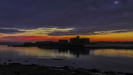 Zeitraffer-Von-Sonnenuntergang-Bis-Nacht-Entlang-Der-Küste-Von-Marokko