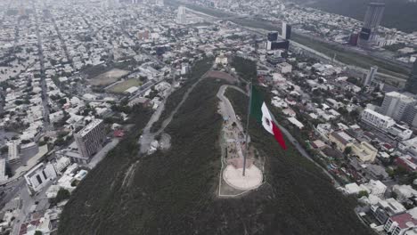 Drone-shoot-at-morning-cloudy-day-at-hasta-bandera-over-obispado-hill-at-Monterrey-City,-Mexico-13