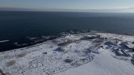 Aerial-view-Sea-of-Okhotsk-in-Japan-off-coast-of-Hokkaido-island