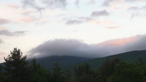 Timelapse-of-weather-over-green-mountains-in-new-England