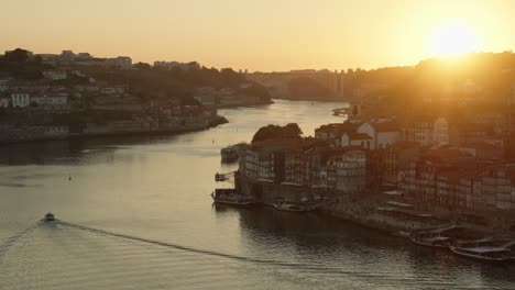 The-City-of-Porto,-Portugal-during-sunset