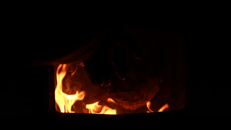 Making-fire-for-the-winter,-puting-wood-inside