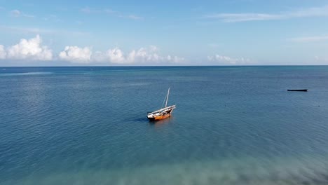 Aerial-view-on-Nungwi-beach-on-Zanzibar-Island,-Tanzania,-Africa,-Indian-Ocean
