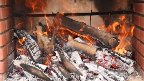 Slow-motion-of-natural-wood-charcoal-grill