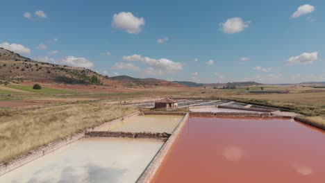 Low-altitude-aerial-view-of-Salinas-de-Imon-salt-mining