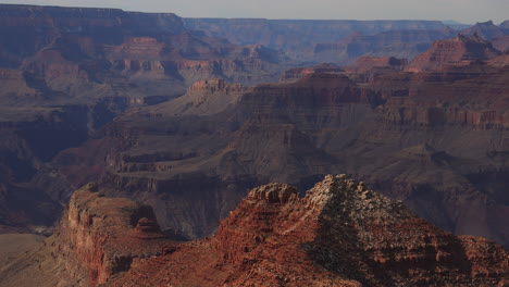 Slow-panning-footage-over-a-large-canyon-at-the-Grand-Canyon-in-the-United-States-of-America