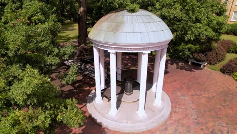 Aerial-orbit-of-the-old-well-in-chapel-hill-nc,-north-carolina-on-the-unc-chapel-hill-campus