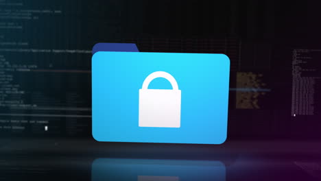 Computer-folder-data-digital-locked-and-protected