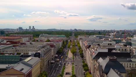 Unbelievable-aerial-view-flight-panorama-overview-drone-of-Brandenburg-Gate-unter-den-Linden-in-Berlin-Germany-at-summer-day-2022