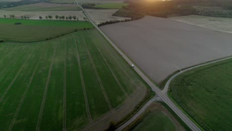 A-drone-shot-of-a-countryside-natural-harvesting-land-in-day-time