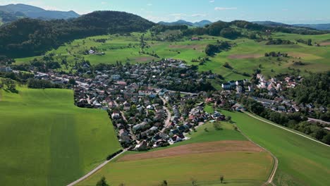 Aerial-view-of-a-village-from-Switzerland