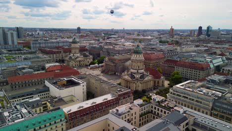 Spectacular-aerial-view-flight-panorama-overview-drone
of-Concert-Hall-Berlin-on-Gendarmenmarkt-in-Berlin-Germany-at-summer-day-2022