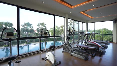 Modern-and-Luxury-Gym-Interior-Design-With-Swimming-Pool,-No-People