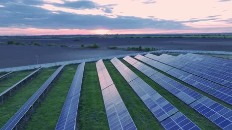 Golden-hour-aerial-over-solar-power-plant---clean-fuel-production-with-zero-emissions