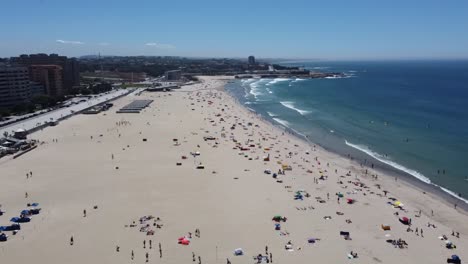 Aerial-view-of-a-Beach-at-Matosinhos