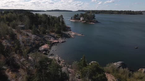 Aerial-Footage-of-Green-and-Rocky-Islands-in-the-Finnish-Archipelago-During-Summer