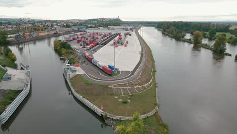 Aerial-view-of-the-Mělník-cargo-port-on-the-Elbe