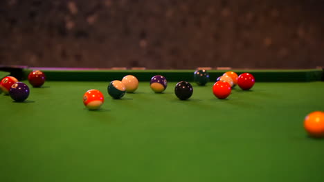 Snooker-game-on-pool-table-opening-shot-cue-ball-wight