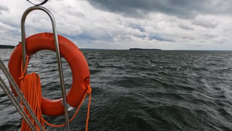 Stormy-lake-from-yacht-in-summer-time,-Poland