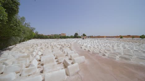 POV-Of-A-Person-Visiting-The-Miaara-Cemetery,-Jewish-Cemetery-of-Marrakech-In-Morocco