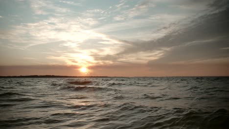 Waves-rippling-on-the-bay-during-sunset