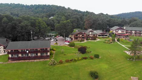 4K-Drone-Video-of-Mountainside-Resort-at-Little-Switzerland,-NC-on-Summer-Day-3