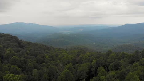 4K-Drone-Video-of-View-of-Smoky-Mountains-near-Little-Switzerland,-NC-on-Summer-Day-1