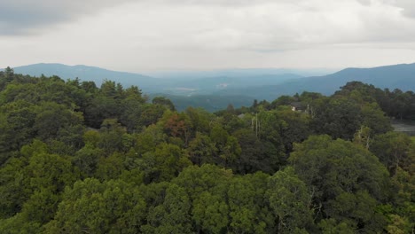 4K-Drone-Video-of-View-of-Smoky-Mountains-from-Resort-at-Little-Switzerland,-NC-on-Summer-Day-2