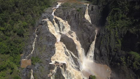 Top-down-shot-of-Barron-Falls,-Cairns,-Australia