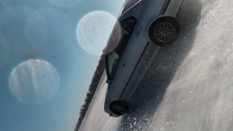 Sportwagen-Driften-Gefährlich-Auf-Eis-Und-Schnee-Auf-Einem-See-4k-Poynette-Wisconsin