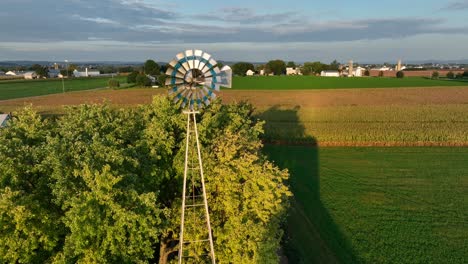 Amish-windmill-in-golden-hour-light