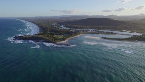 Idyllic-Landscape-Of-Hastings-Point-In-Northern-New-South-Wales,-Australia---aerial-drone-shot