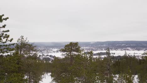 Scenery-winter-views-from-Ounasvaara-hill-at-Rovaniemi-Lapland