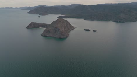 Isla-Coyote-Island-on-Beautiful-Baja-California-Coast,-Mexico---Aerial-Drone-View