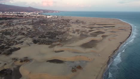 Luftaufnahme-Der-Dünen-Von-Maspalomas-Auf-Der-Insel-Gran-Canaria