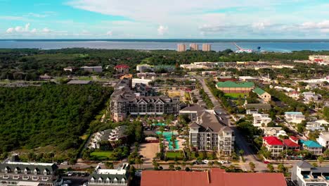 Drone-very-high-view-of-The-Henderson-beach-resort-and-spa-in-Destin-FL