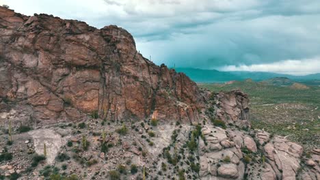 Rugged-Arizona-Mountain-In-Tucson,-United-States---drone-shot