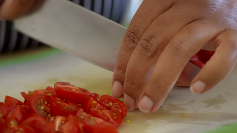 Cutting-cherry-tomatoes-for-a-chopped-salad---ANTIPASTO-SALAD-SERIES
