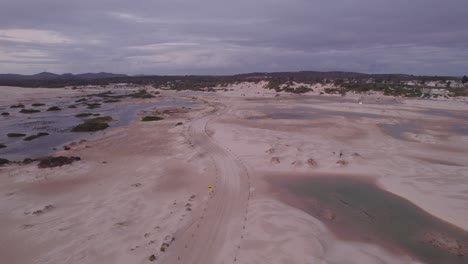 Macs-Track-At-Stockton-Sand-Dunes-And-Beach-For-Quad-Bike-Tours-Near-The-Worimi-National-Park-In-NSW,-Australia