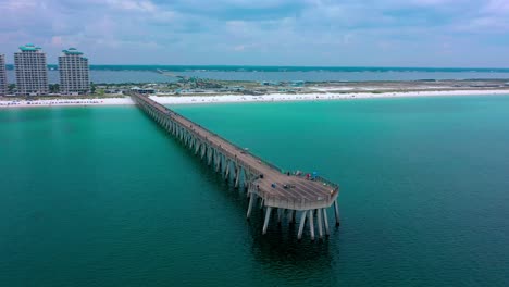 Panning-left-aerial-view-of-the-Navarre-Beach-FL-pier