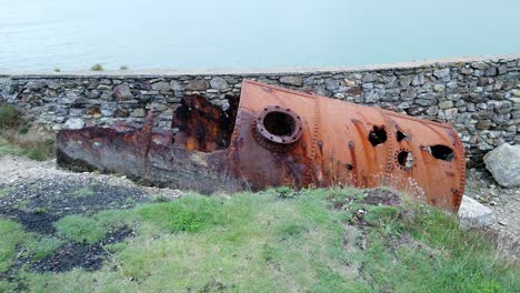 Exploring-a-rusty-industrial-tank-container-on-abandoned-Welsh-Traeth-Porth-Wen-brickwork-factory