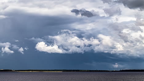 Time-lapse-shot-of-dark-clouds-emerge-over-sea---climate-change